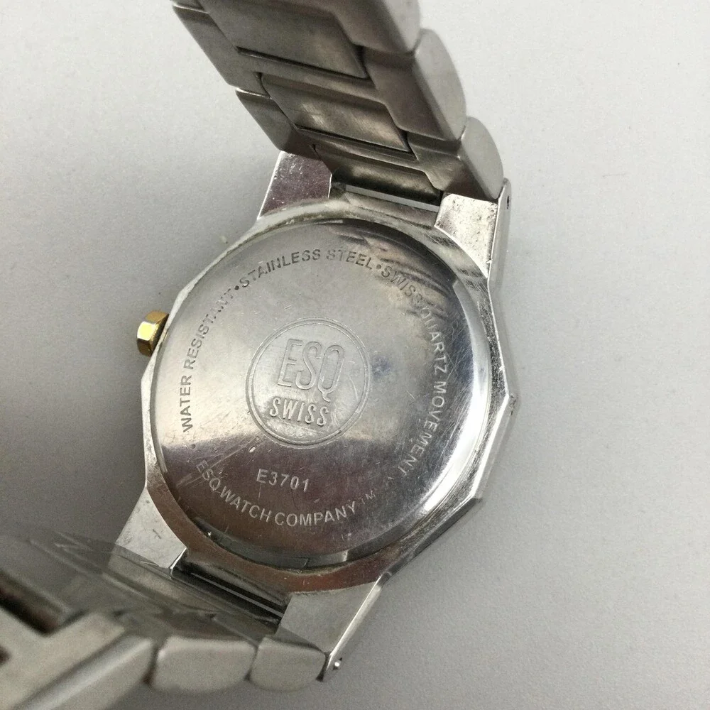 ESQ Movado Oceania Mens Watch 35mm Two Tone Swiss E3701 New Battery 7.25